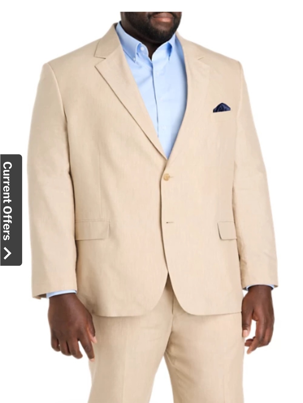 Geoffrey Beene Cream Blazer with Light Blue Shirt (shirt is not included )